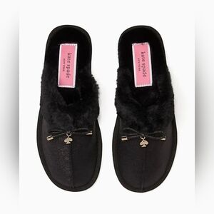 EUC Kate Spade Black Sparkled Lacey Slippers Women's Size US 10B